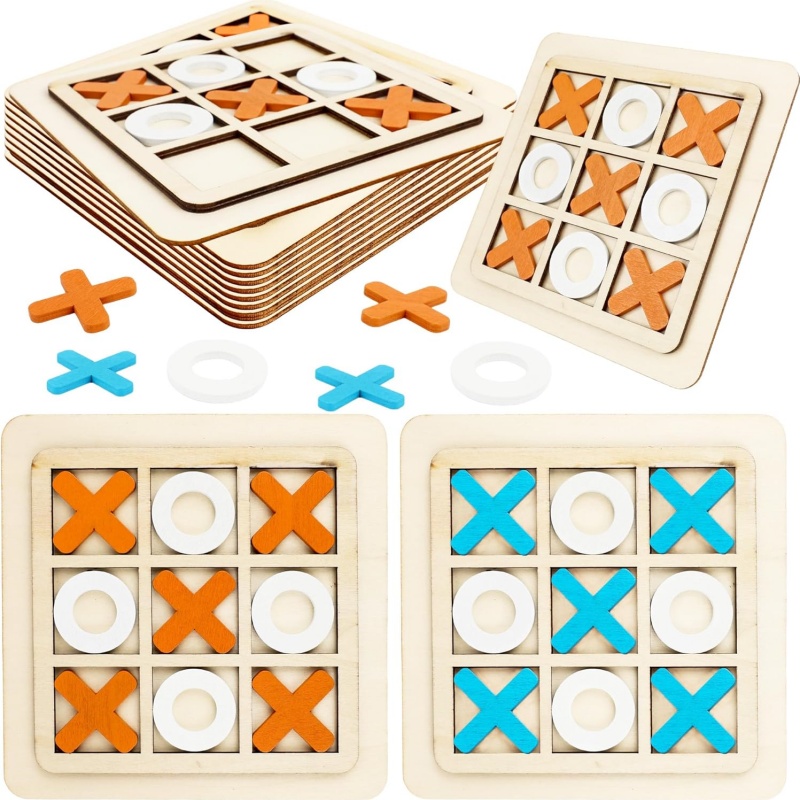 Board Game Family - Wooden Tic Tac Toe Games Puzzle