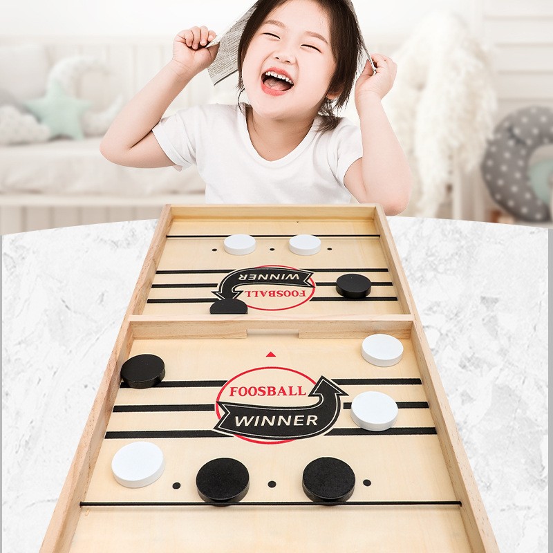 2-in-1 Wooden Ice Hockey & Che - Board Game Family review and price