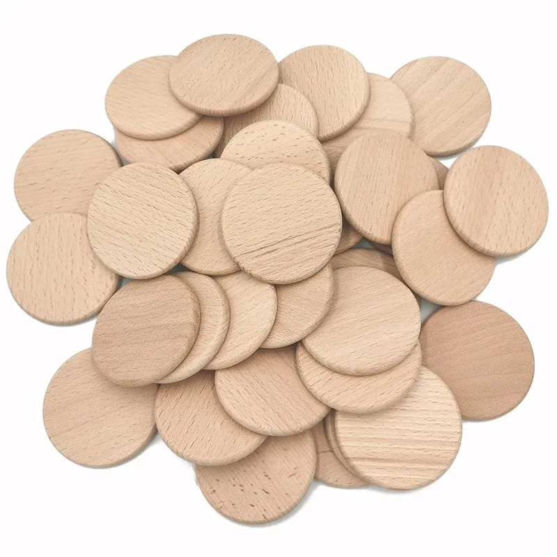 50PCS Round Unfinished Wood Cu - Board Game With Chips review and price